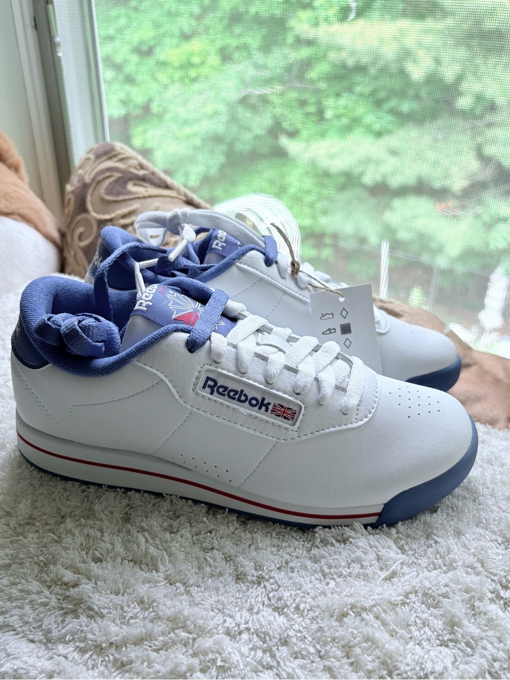 Reebok Kids' Classic White and Navy Low-Top Sneakers